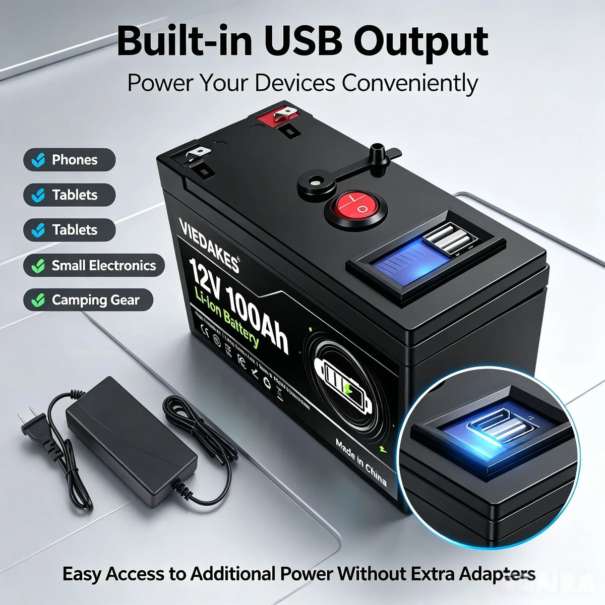 12V Lithium Battery Pack 3S7P 60000mAh with BMS for Electric Scooter Power Tool Replacement Over-discharge Protection
