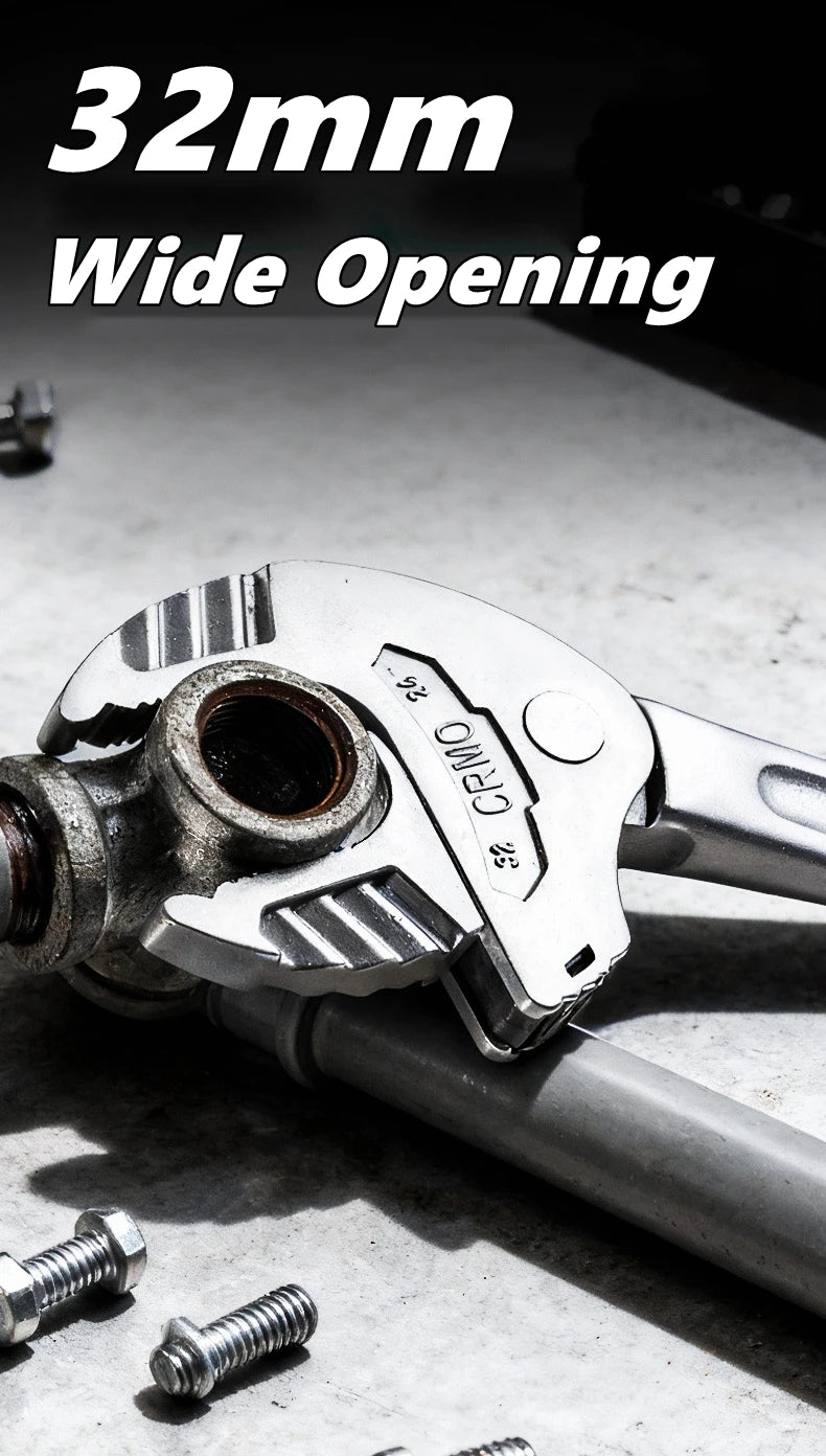 Multifunctional Heavy-Duty Crab Claw Wrench Adjustable Ratchet Wide Jaw Self-Locking Wrench for Home Automotive Pipe Manufacture