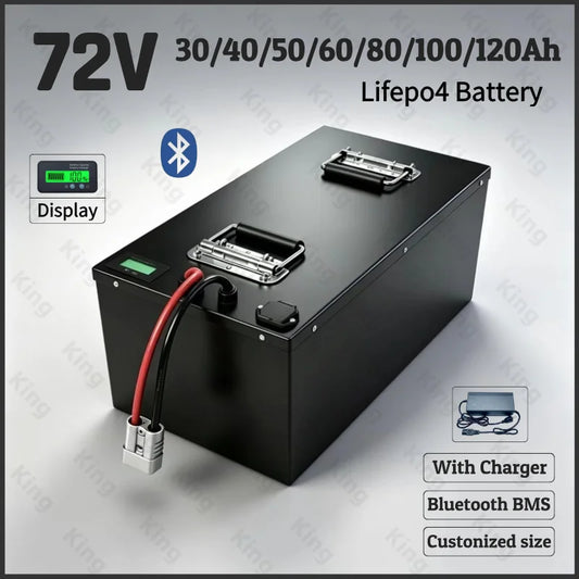 72V Lifepo4 Lithium Battery 20Ah-120Ah for 2KW-7KW Rickshaw Golf Cart Tractor RV - 20Ah 30Ah 40Ah 50Ah 60Ah 70Ah 80Ah 100Ah 120A