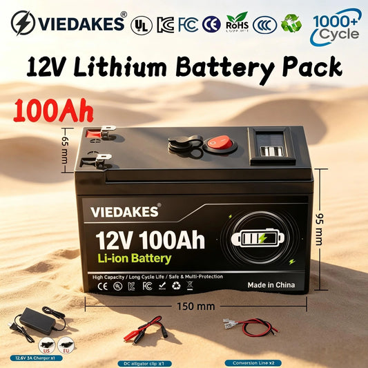 12.6V 3S7P Battery Pack 60000mAh Built-in BMS Rechargeable with Charger for CCTV Security Outdoor Power Supply