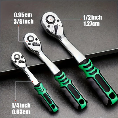 72Drive Socket Set 1/4"-3/8"-1/2", Ratchet Wrench Sockets Compact Sockets for Car Repair Mechanic Tool for Auto Repair