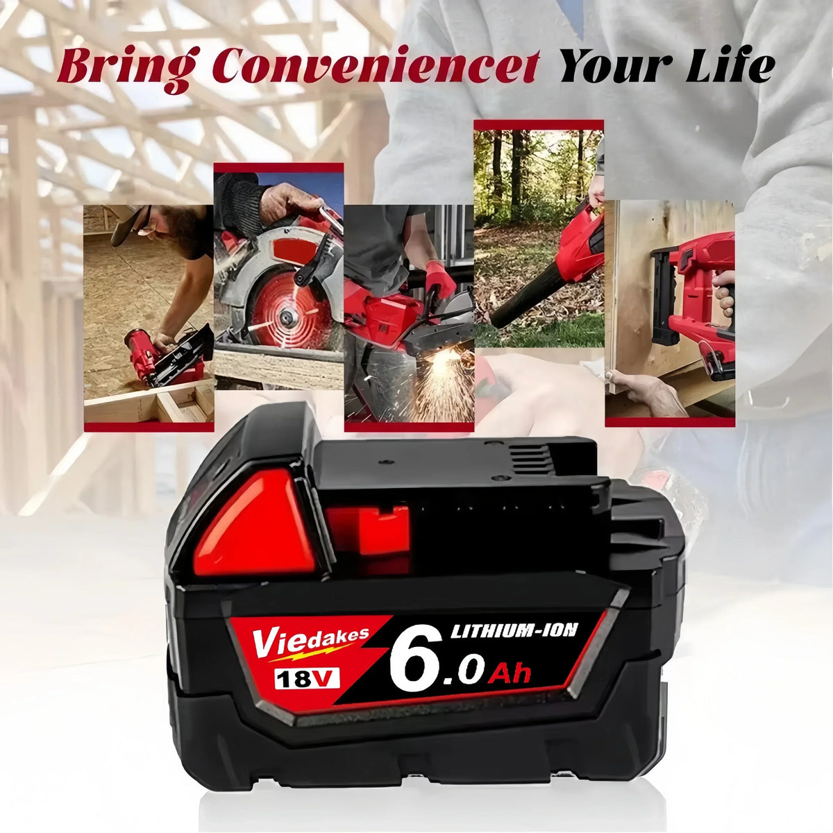 18V 9Ah Lithium-Ion Battery for Milwaukee High Power Replacement Battery for 18V Cordless Power Tools 18650 Cell Li-ion Battery