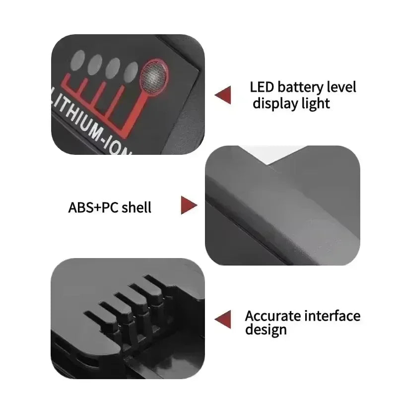 18V 9Ah Lithium-Ion Battery for Milwaukee High Power Replacement Battery for 18V Cordless Power Tools 18650 Cell Li-ion Battery